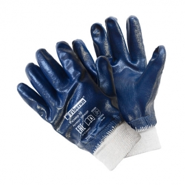 Перчатки «Повышенная стойкость к загрязнениям» хлопчатобумажные с полиэстером, нитриловое покрытие, манжета-резинка, Fiberon, 10(XL)