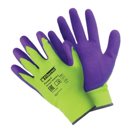 Перчатки «Супер комфортные" полиэстеровые, покрытие Sandy Latex, Fiberon, 9 (L)