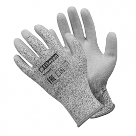 Перчатки "Защита от порезов", со стекловолокном, полиуретановое покрытие, Fiberon, 10(XL)